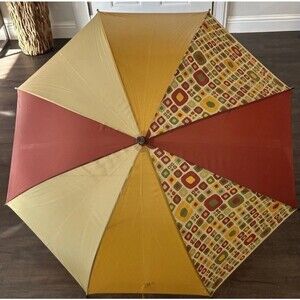 New Aramis Doorman "Weather Patterns" Umbrella 36" Yellow Rust Colors 1990’s